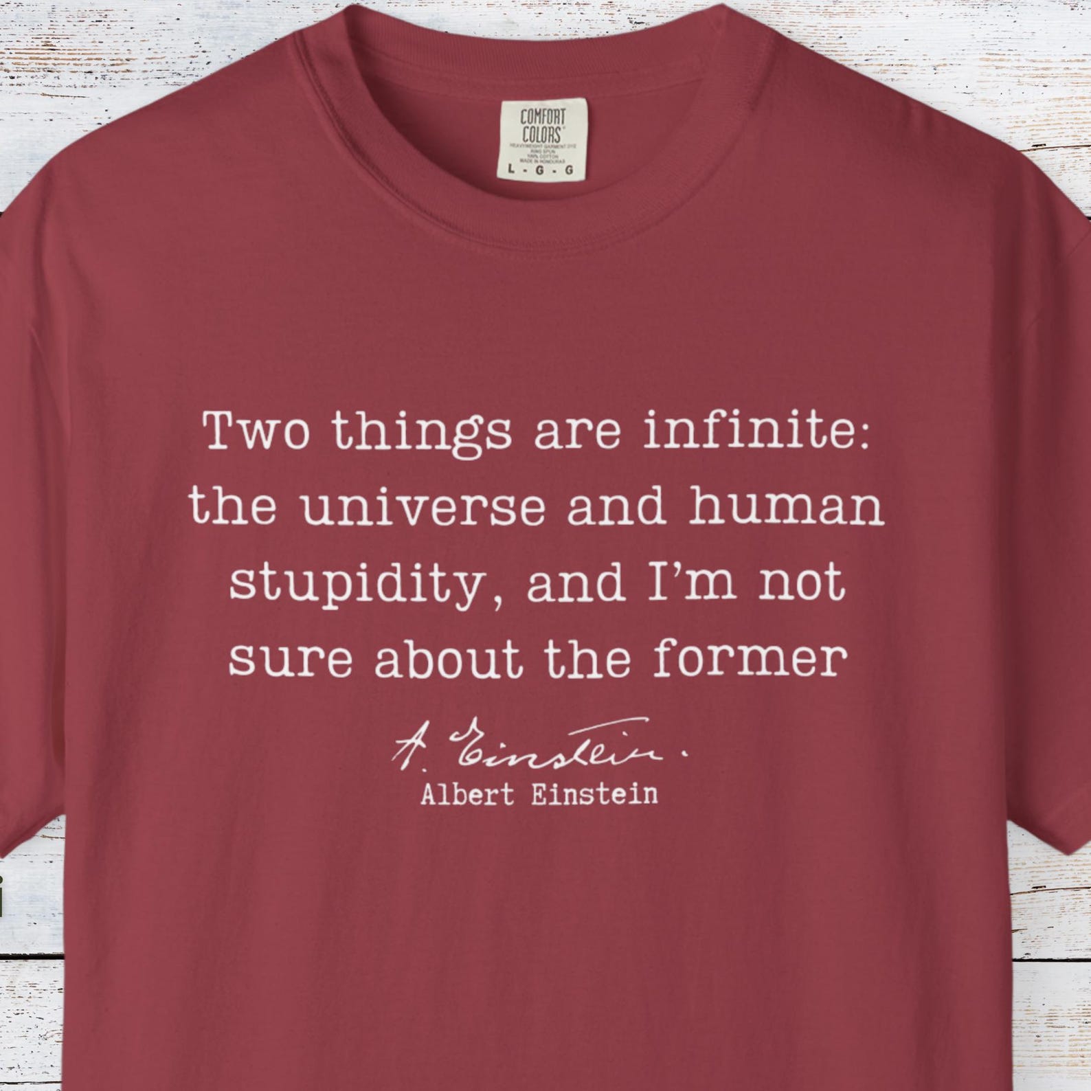Funny Albert Einstein Quote T-Shirt: Sarcastic Humor Graphic Tee M