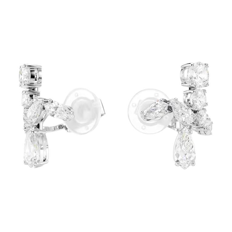 Swarovski Matrix Mixed Cut Cubic Zirconia Rhodium Plated Earrings Women earrings White 5692523