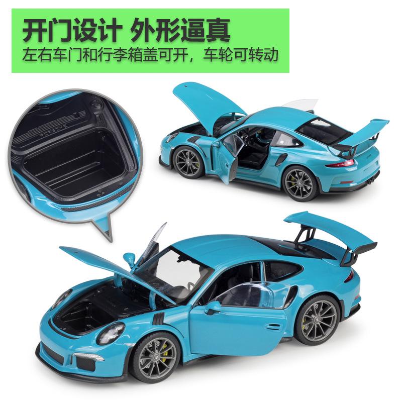 WELLY 1:24 Porsche 911 GT3 RS Alloy Sports Car Model Diecast Metal Toy Racing Car Model High Simulation Collection Children Gift