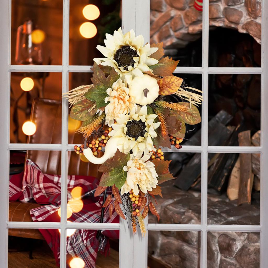 Sunflower White Maple Leaf, Door Hanging Decoration, Festival Props, Hanging Window Wall Hanging