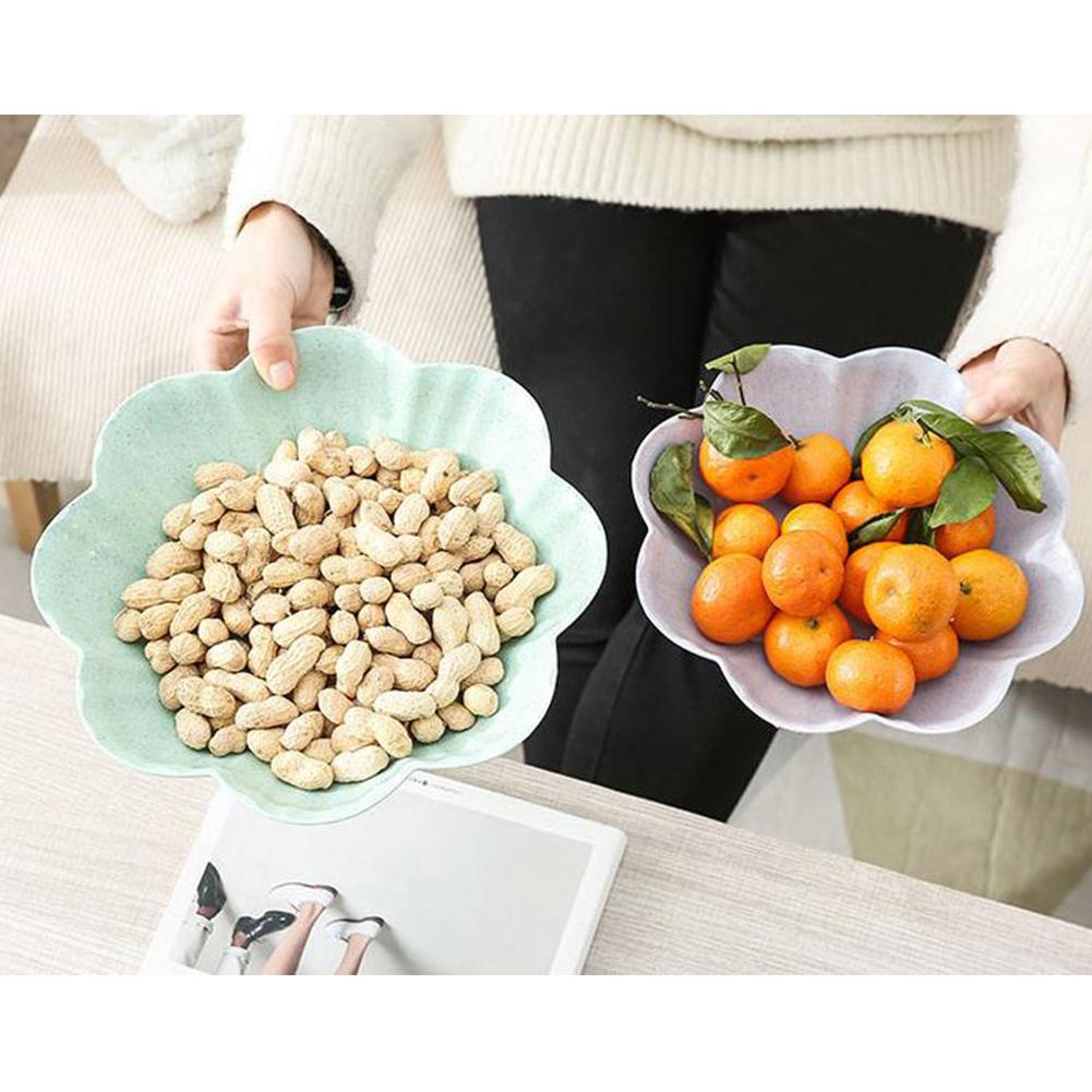 Plum Blossom Shape Fruit Plastic Plate Bowl Candy Melon Snack Nut Box Living Room Home Decoration