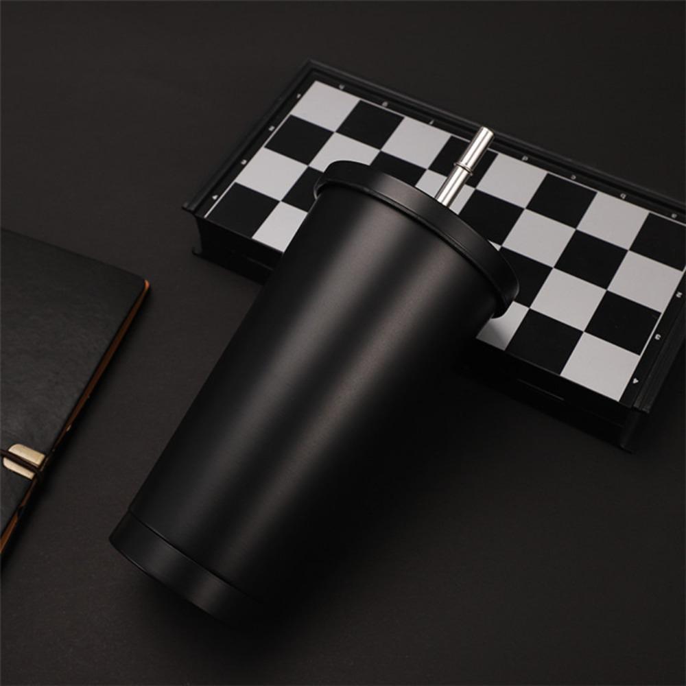 304 Stainless Steel Straw Cup Large Capacity Vacuum Coffee Cup Portable Car Cup Gift Thermos Cup
