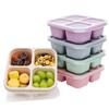 4Pcs/Set Stackable Snack Containers 4 Compartments Divided Snack Box  Food Storage