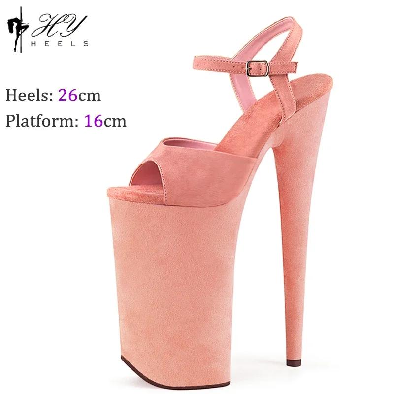 Fashion Nightclub 26cm Suede Pole Dance Shoes Women Cosplay Model Catwalk Waterproof Platform Stripper High Heels Sandals Plus Size 43
