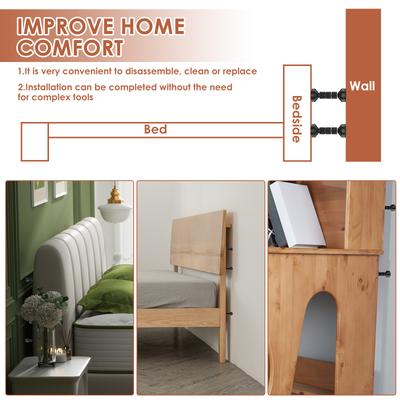 8Pcs Headboard Stopper 4.2-11CM Adjustable Bed Frame Anti-Shake Tool Self-adhesive Telescopic Support Hardware Fasteners Set