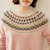 Women's Fair Isle Jacquard Cashmere Sweater - Versatile Round Neck Knit for Autumn/Winter