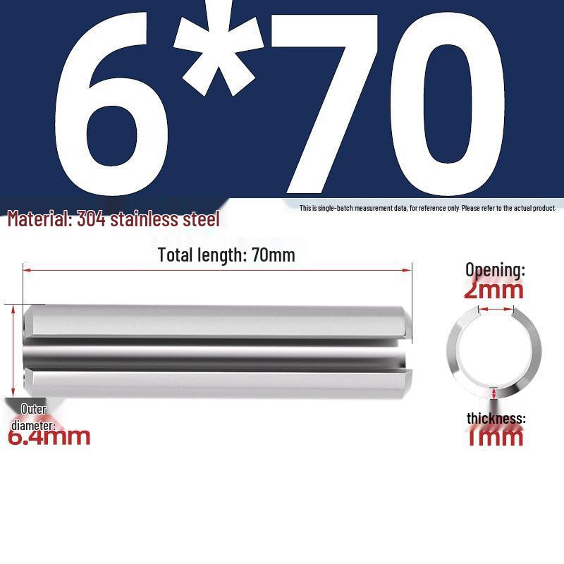 304 Stainless Steel Slotted Spring Pin, Cylindrical Shaft Pin, Locating and Hollow Pin (M5-M12)