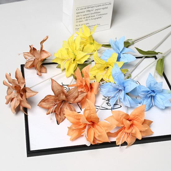 3 Główki Sztuczny Kwiat Lilii Sztuczna Kompozycja Kwiatowa Lilii Długa Łodyga