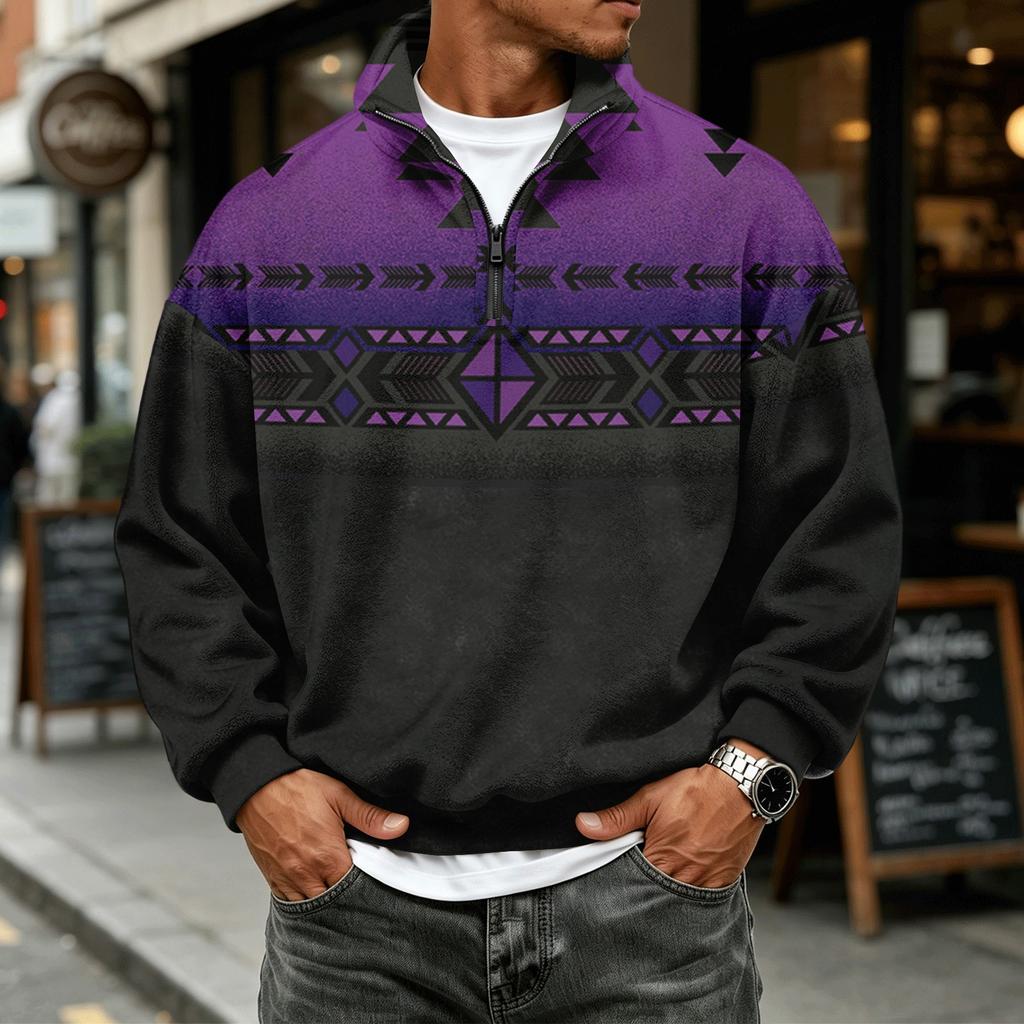 Men's Casual Flannel 1/4 Zip Long Sleeve Sweatshirt for Everyday Wear