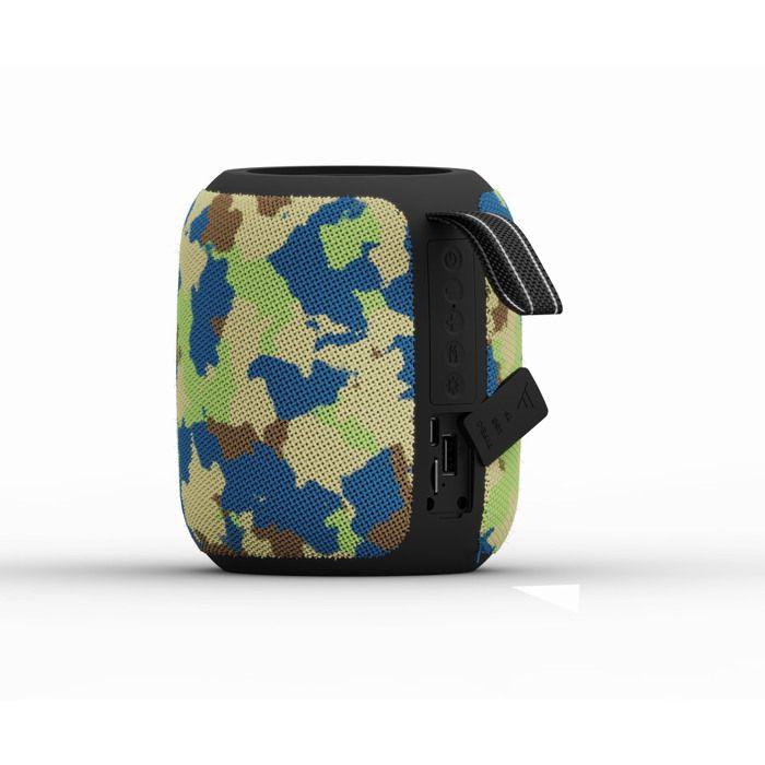 Gembird Enceinte Bluetooth Portable LED Camo Edition - Effets Lumineux RGB, Son Stéréo TWS, Lecture USB & MicroSD, Appels Mains