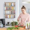 Wall Mount Spice Rack Organizer for Kitchen Cabinet Door Pack of 4 Hanging SpaceSaving Racks Light Blue