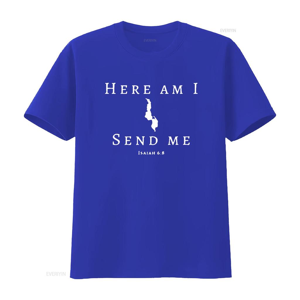 Here Am I Send Me Malawi Isaiah 6 Mission Trip Travel T Shirt Black X Large vintage Washed Top For Everyday Wear homme