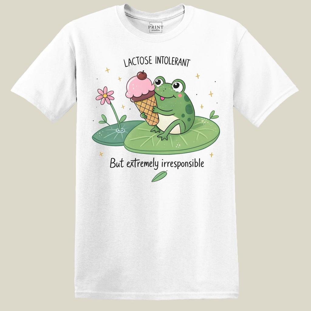 Lactose Intolerant But Irresponsible T-Shirt, Funny Sarcastic Quote Classic Fit Cotton Tee
