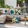 Blue Green Flower Cushions Pillowcase Printed Polyester Throw Pillow Cover Decorative Sofa Cushion Pillowslip Home Decor