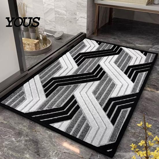 Anti-pilling Floor Mat Jacquard Entrance Door Mat, Quick-Dry Water Absorbent Machine Washable Non-Slip Doormat for Bathroom Kitchen Quick-drying