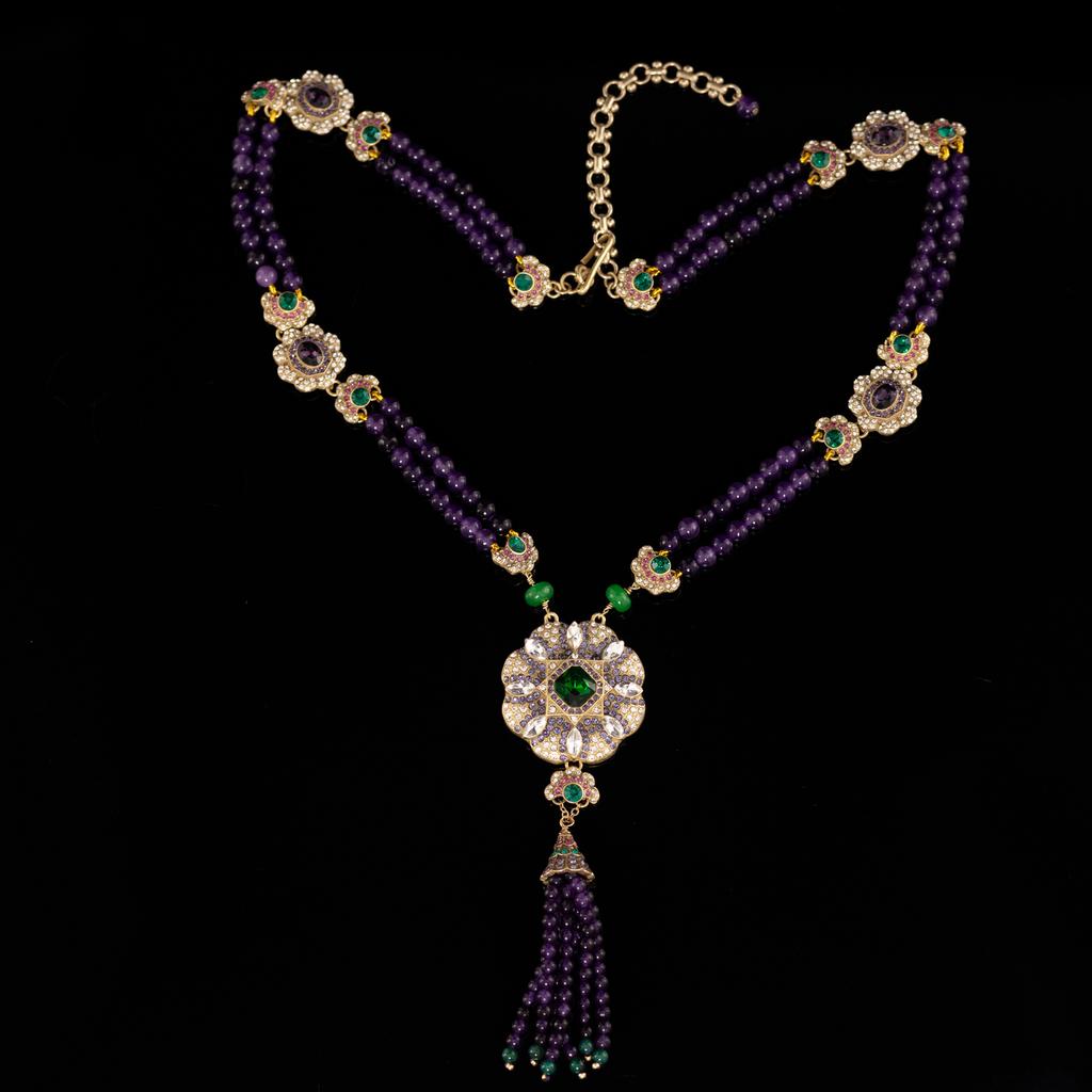 Direktlieferung Mittelalterlicher Vintage Schmuck Nischen Design Französische Retro Schlüsselbein Kette Halskette Halskette Neu