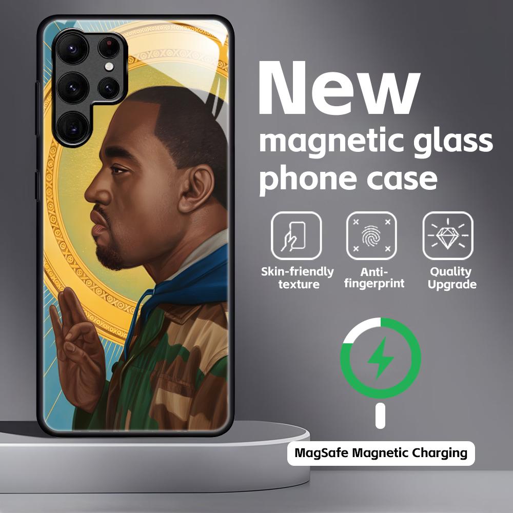 

K-kanye west Phone Case For Samsung S26 S25 S24 S23 S22 S21 Plus Ultra Note20 Glass Magnetic Case Galaxy Note20