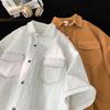 Street Muži Ženy Trend Personalizovaná Krátký Rukáv Letní Košile Pár Volná Ležérní Retro