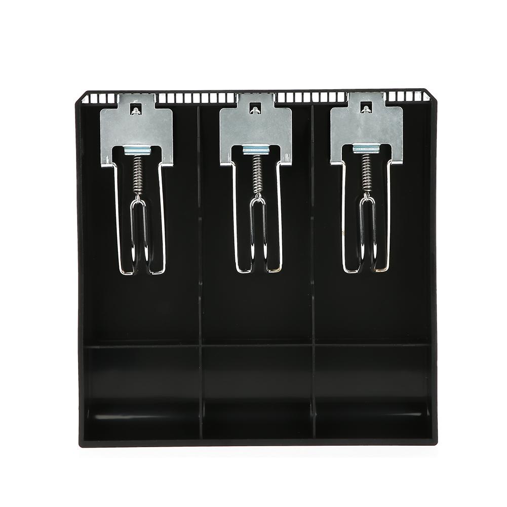 Cash Drawer Register Insert Tray Replacement Cashier Three Box with Metal Clip(black)