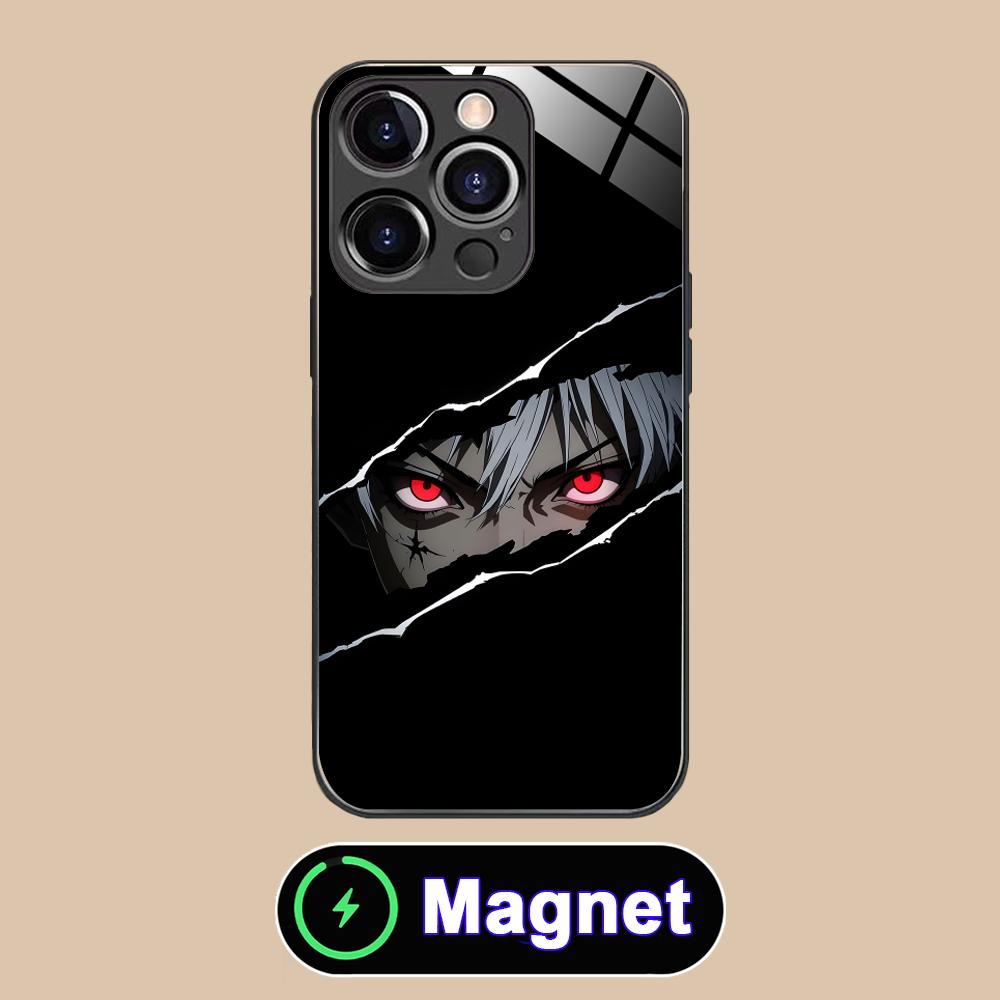 Anime Eyes Phone Case for iPhone 17 16 15 14 13 12 11 Air Pro Max Plus Mini Glass MagSafe Cover