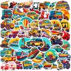 50 Children's DIY Sticker Bag Cartoon Transportation Waterproof Sticker Doodle Creative Sticker Bag