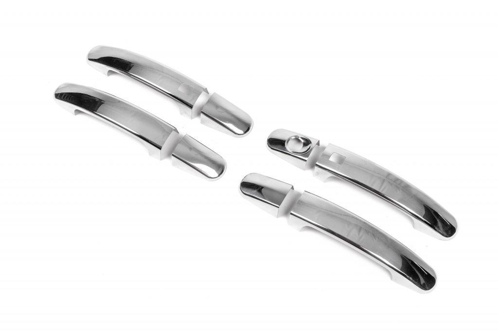 Podložky rukojeti (4 ks, nerezová ocel) Bez čipu, Carmos - Turecká ocel pro Ford Kuga 2008-2013