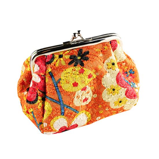 Portamonete portamonete con portamonete ricamato con fiori carini alla moda da donna