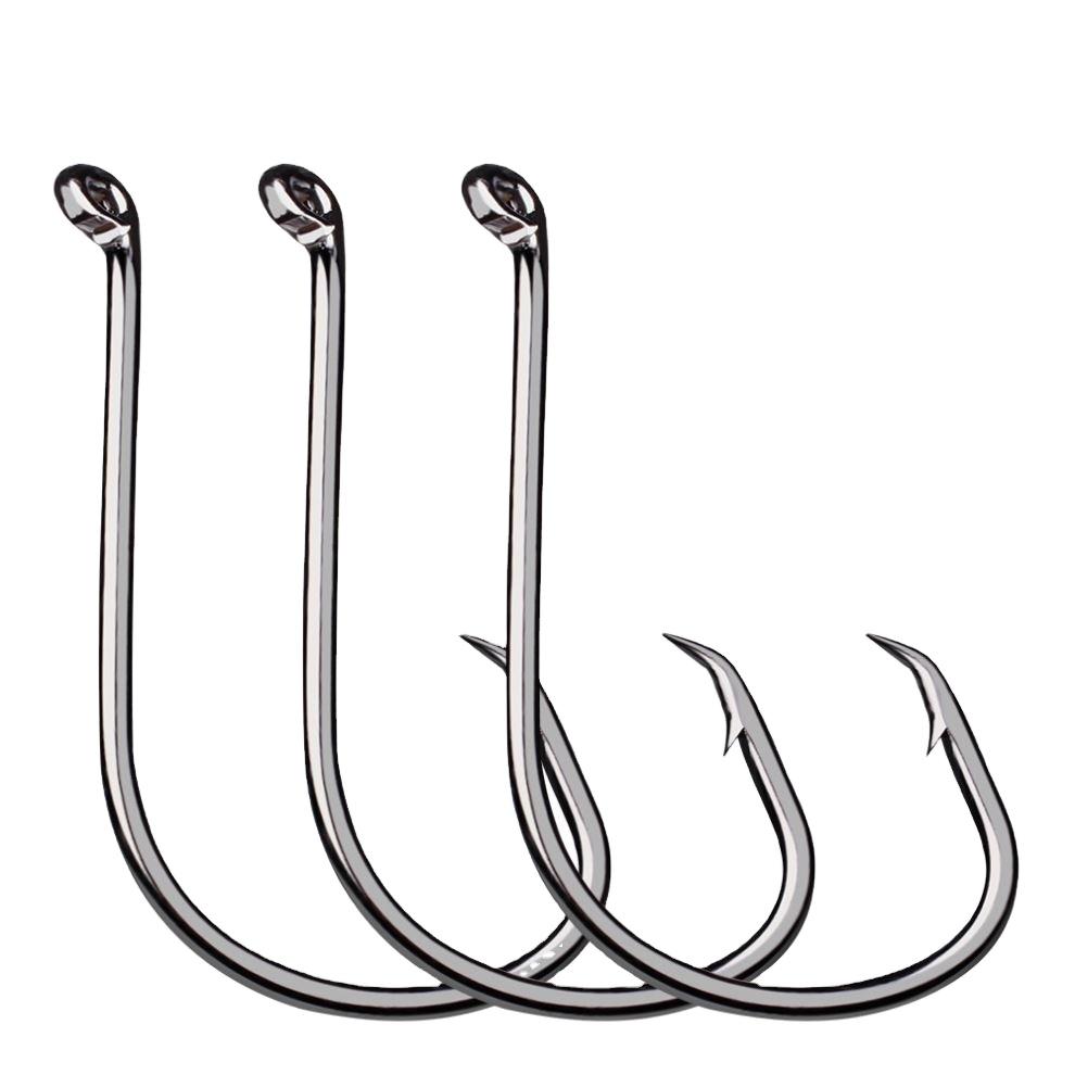 Free Samples High Carbon Steel Barbed Fishing Hook Saltwater Octopus Hook Bulk Long Shank Single Hooks 100pcs/pack