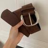 Maillard Style Suede Leather Wide Belt Trendy Casual Pin Buckle Waistband Vintage Y2K Versatile Waistband