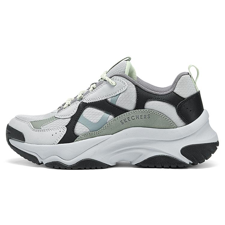 Skechers Street Comfortable Versatile Low-Top Dad Shoes Women sneaker Black Green 177600-BKGR 35