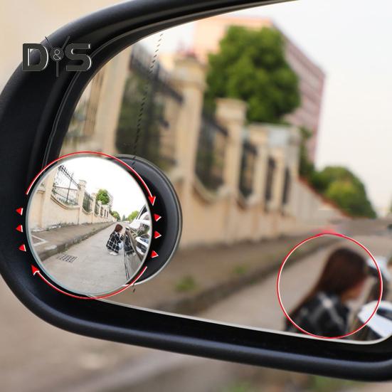 Adjustable Car Blind Spot Mirrors Wide-Angle View Frameless Design Universal Fit Simple Installation 360-degree Rotatable Convex Mirror