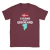 Lässige Grönland Flagge T-Shirts Herren O-Ausschnitt 100% Baumwolle T-Shirt Kurzarm T-Shirts Geburtstagsgeschenk Oberteile