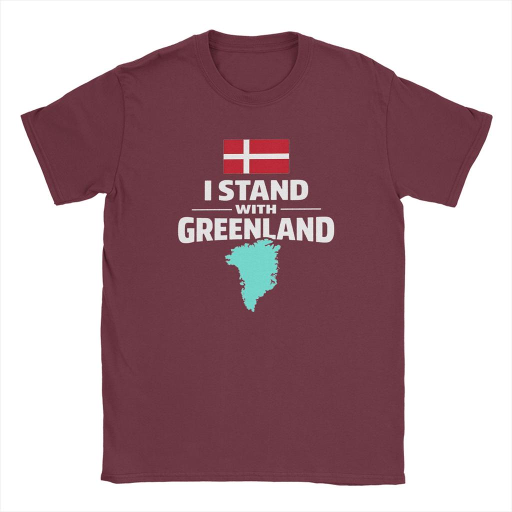 Lässige Grönland Flagge T-Shirts Herren O-Ausschnitt 100% Baumwolle T-Shirt Kurzarm T-Shirts Geburtstagsgeschenk Oberteile