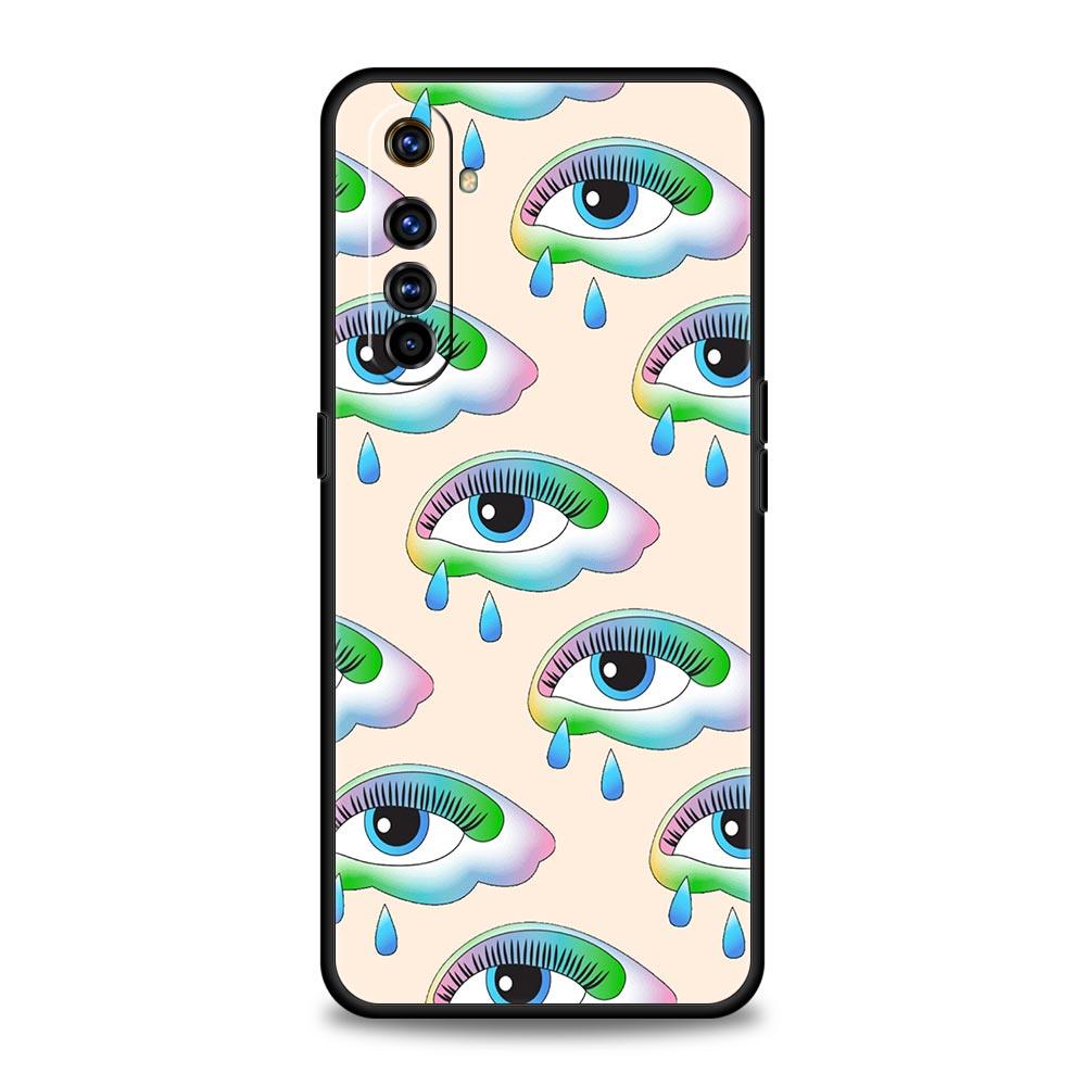 Fashion Eyelashes Eyes Case For Realme C67 C63 C55 C53 C35 C25 C21 GT 2 3 5 6 10 11 12 13 Pro Plus 5G Soft TPU Phone Cover Capas
