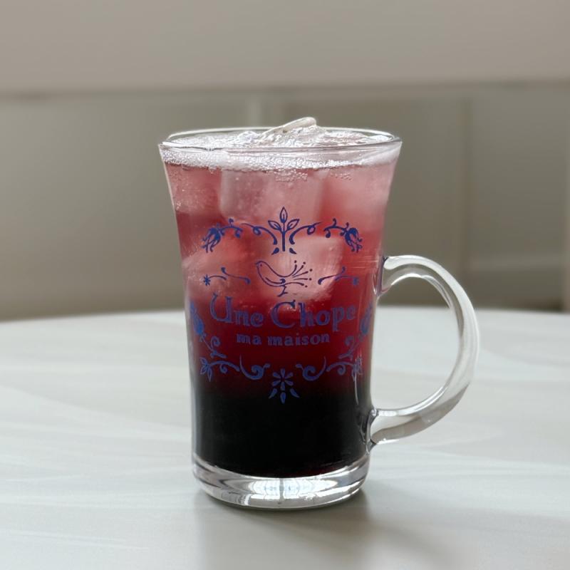 Blue Rose Glass Mug 250ml MADE IN JAPAN