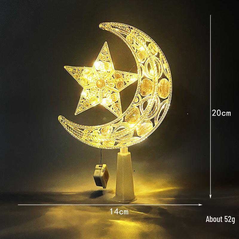 Festive Luminous Star Tree Topper - Transparent Lighted Five-Pointed Star for Christmas Decoration