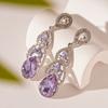 European and American diamond-set metal wind splicing flower earrings light luxury high-end earrings fashionable versatile personalized earrings