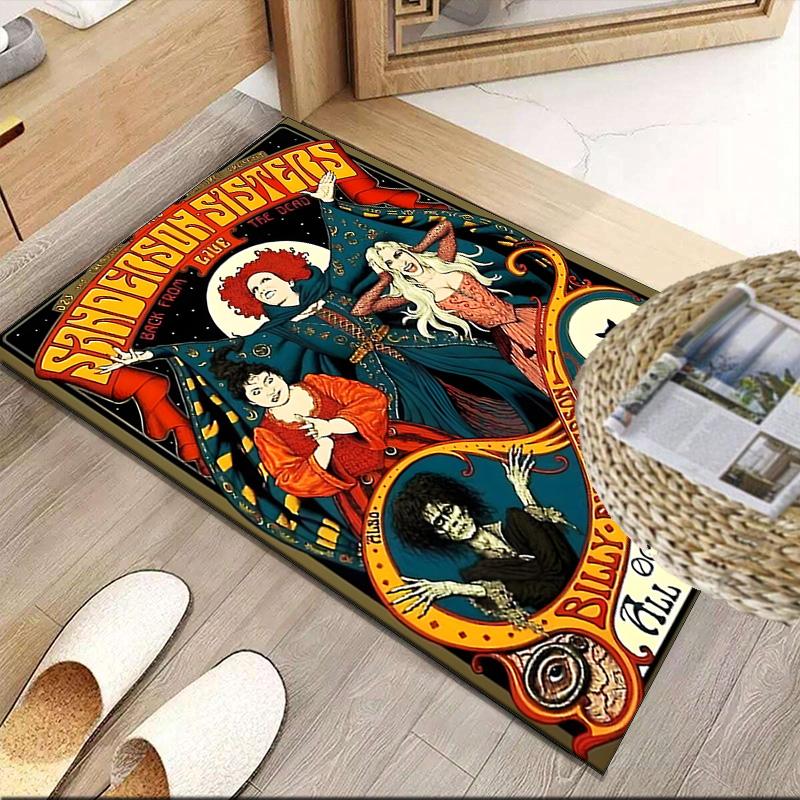 Halloween Horror Witch Carpet, Kitchen Rugs, Yoga Mat, Non-Slip Mats, Rug for Bathroom, Living Room Bedroom, Camping Rugs Christmas Gift