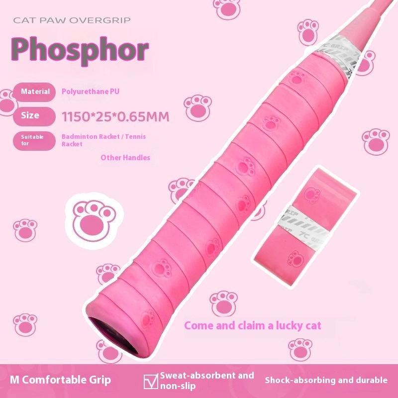 Кошачья лапа Ручка для бадминтонной ракетки Нескользящая обмотка для ручки Поглощающая пот лента для рук Лента для обмотки ракетки Резиновая накладка