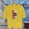 Men's Summer 100% Cotton Fashionable Casual Loose Large Size Letter Bear Printed Sports Round Neck Short Sleeve T-shirt Top