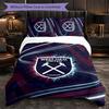 West Ham United Calcio Set Biancheria da Letto 3 Pezzi Morbido Set Copripiumino con Federe Set Decorazione Camera da Letto per la Casa