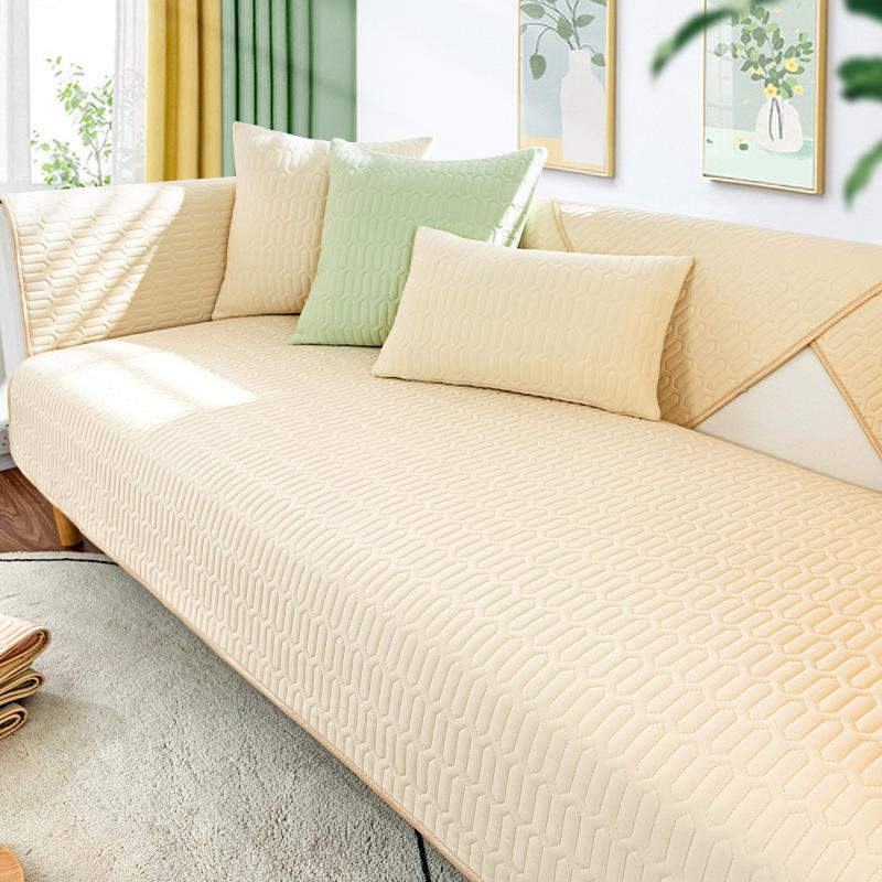 Latex Ice Silk Sofa Cushion Summer Seat Cushion Simple Modern Cushion Solid Color Sofa Cover Summer Non-Slip Cover Cloth