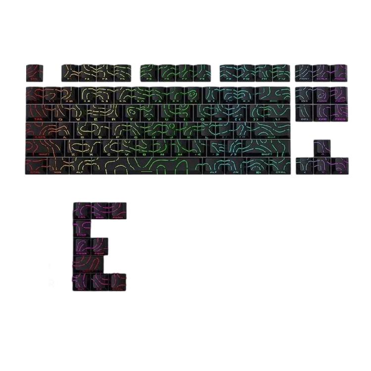 

97-Key PBT Side Engraved Keycaps Set Heat Sublimation OEM Height Backlights Keycap For Mechanical Keyboards