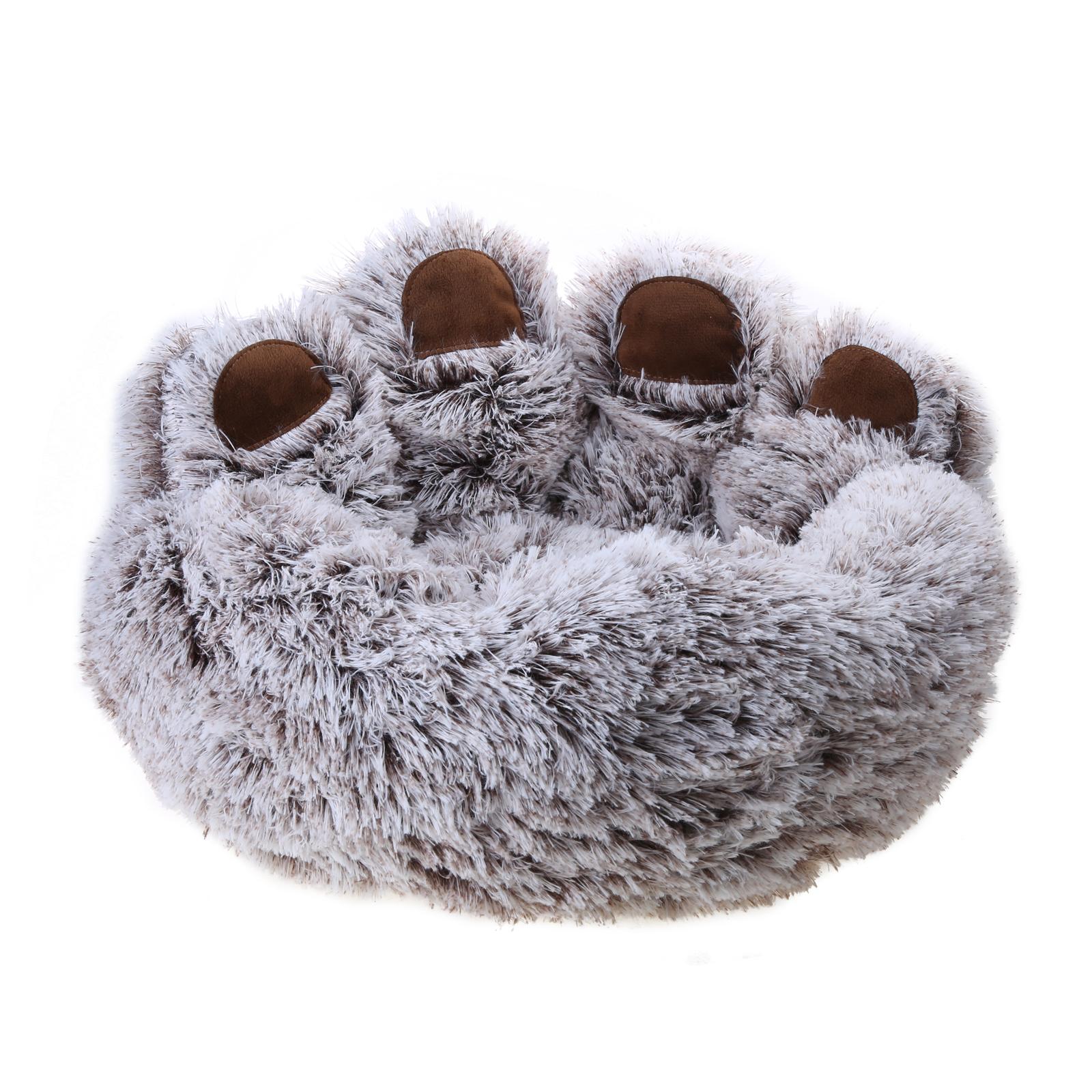 

Bear Paw Shape Cat Bed Antislip Dog Furry Plush Bed Small Kitten Soft Sofa Bed Cushion Bedding for Puppy Pet Supplies XXS