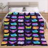 Colorful Cat Print Flannel Blanket, Soft and Warm Throw for Napping, Sofa Camping & Travel – Versatile Gift for All Seasons