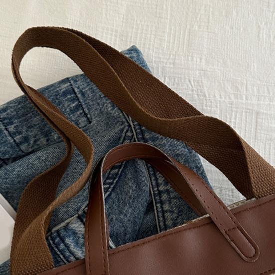 Striped Shoulder Bag Ladies Canvas Tote Bag Zipper Closure Handbag Shoulder Tote for Daily Use Commuting Dating Parties