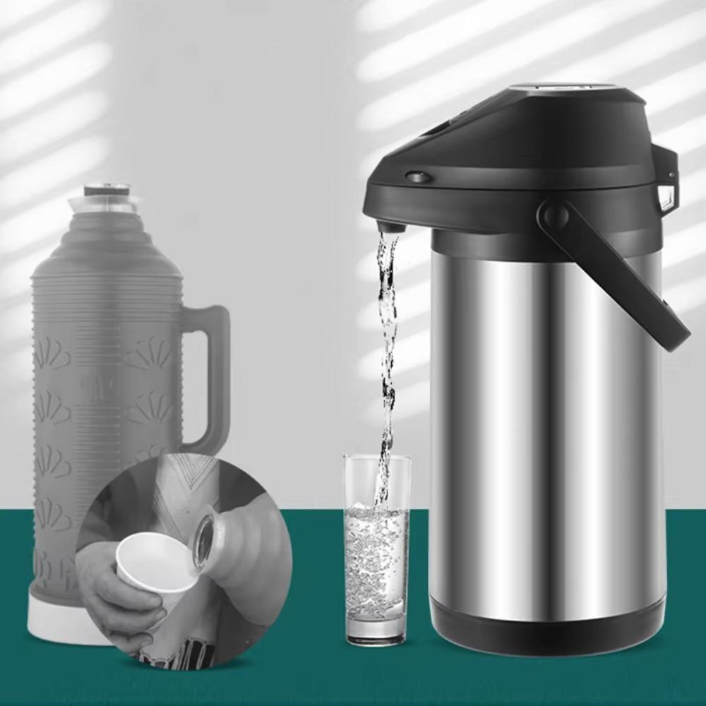 Stainless Steel Thermos Kettle with Pump Water Dispenser Airpot Coffee Pot  Camping