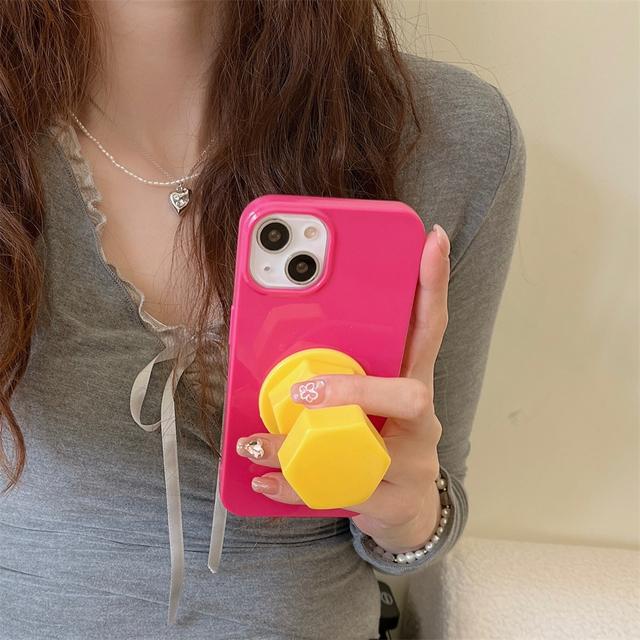 

Корейский милый 3d чехол с винтом-держателем ярких цветов для Iphone 14 13 12 11 Pro Max X Xs Xr 7 8 Plus глянцевый противоударный мягкий чехол Funda Case & Holder