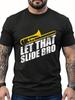 Men's & Women's Vintage Black Unisex T-Shirt,  Music Humor Tee, Let That Slide Bro Trombone Graphic Print, 100% Cotton, Casual Daily Wear for Music Lo