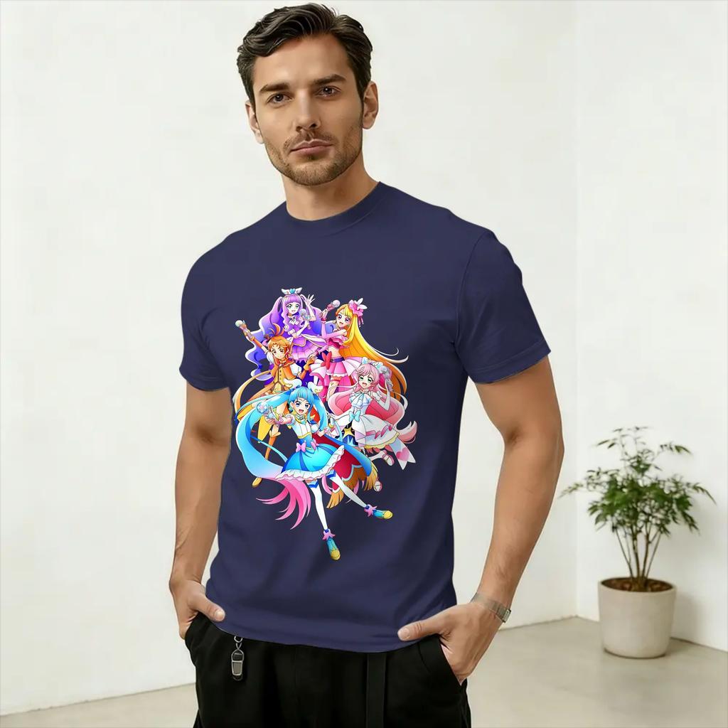 Wonderful Sky Precure All Stars Together TShirt for Unisex Awesome Pure Cotton Tees O Neck Short Sleeve T Shirts Printing Tops